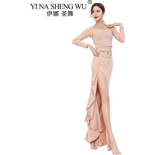 Fashion Style Bellydance New Women Sexy Oriental Costume Top Skirts Practice Thin Clothes Professional Belly Dance Top Skirt Set