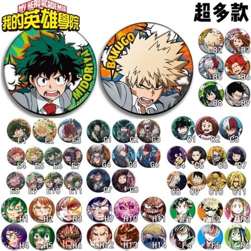 58mm My Hero Academia Badge Cosplay Brooch Pins Schoolbag Pins Button Badg Backpack Decorate for boys girls gift many styles