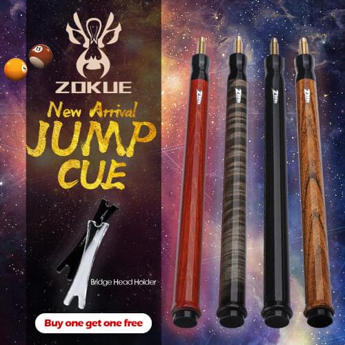 ZOKUE Billiard Jump Cue 108cm Length 4 Colors 13.5mm Tip Hard Maple Shaft Professional Jump Stick Pool Cue Pool Stick Jump Cue