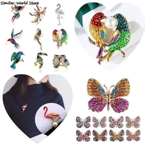 2021 Multicolor Bird Brooch Pins Quality Enamel Animal Brooches New Year Jewelry Gift