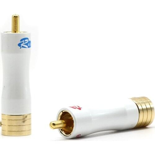 4pcs Reitilccs Hi-End 24k gold plated audio RCA Plug,hifi audio rca connector plug ,RCA plug with interconnect jack