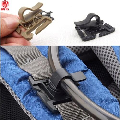 5PCS Rotatable Drinking Water Pipe Clip Water Bag Webbing Clip Molle Backpack With Fixed Buckle
