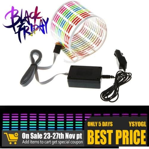Car Decorative Light Rgb Led Music Rhythm Flash Light Sound Activated Sensor Equalizer Rear Windshield Sticker Styling Neon Lamp