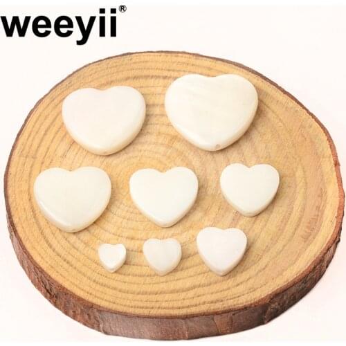 White Heart Shape Natural Stone Shell Beads Loose Spacer Beads For Jewelry Making DIY Bracelet Necklace Accessories