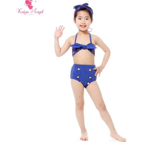 Kids Clothes Summer Girls Clothing Sets Swimming Bikini Bloomer Boyal Blue Suit Wholesale Kids Clothing Lots Boutique Clothing