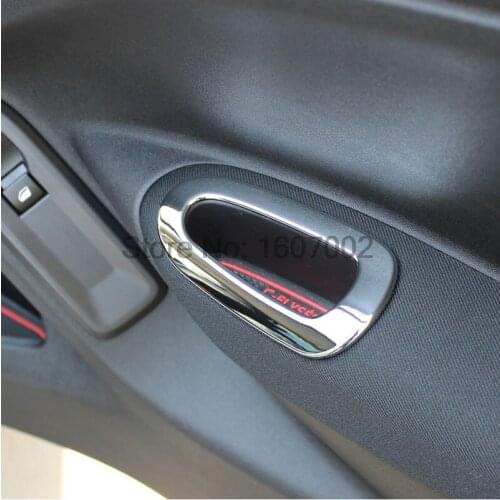 For CITROEN Elysee 2014 ABS Armrest Trim Interior Chrome Trim Car Styling 4Pcs/set