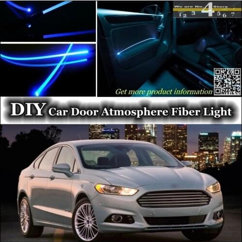 For Ford Fusion interior Ambient Light Tuning Atmosphere Fiber Optic Band Lights Inside Door Panel illumination Refit