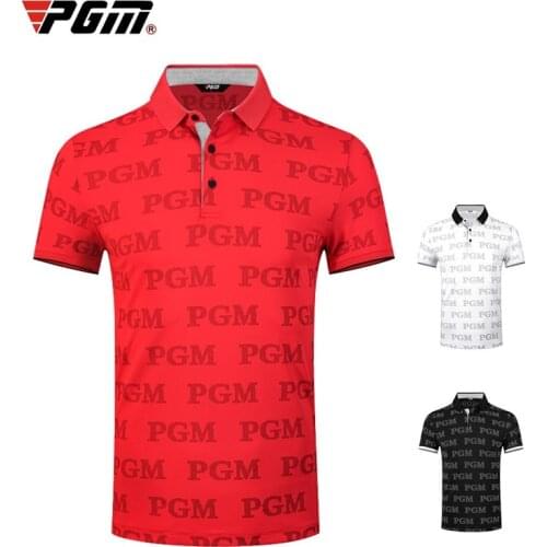 PGM Golf T-shirt Golf Clothing Mens Quick-drying Golf shirts Summer Breathable Elastic Golf Short Sleeved Uniforms YF396