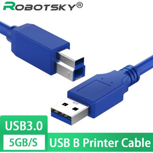 USB 3.0 Type A Male To Type B Male Data Sync Cord Printer Cable 0.8/1.2/m For HP IOGEAR Lexmark Samsung CyberPower