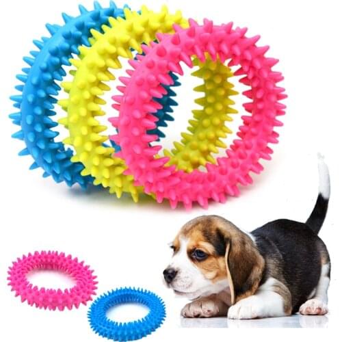 Quality Rubber Dog Toothbrush Toys Dogs Cleaning Teeth Biting Toy Pet Products Dog Chewing Molar Ring TPR Cat Puppy Biting Toys