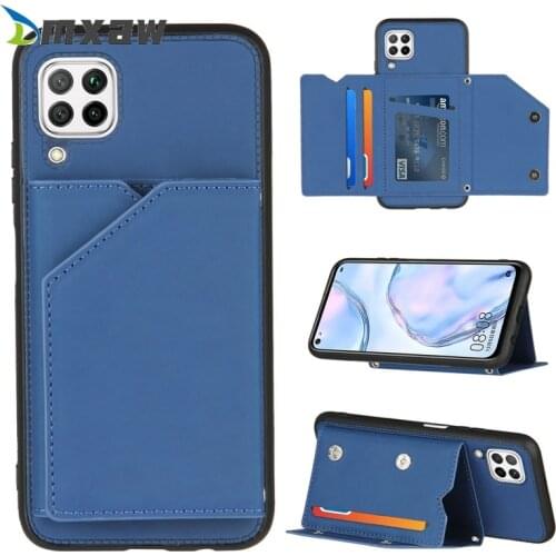 Pure skin Leather Wallet For Huawei P40 P30 Pro Lite Nova 7i 6 SE P smart Z Y9 Pirme 2019 Case Credit Bank Card Holder Cover