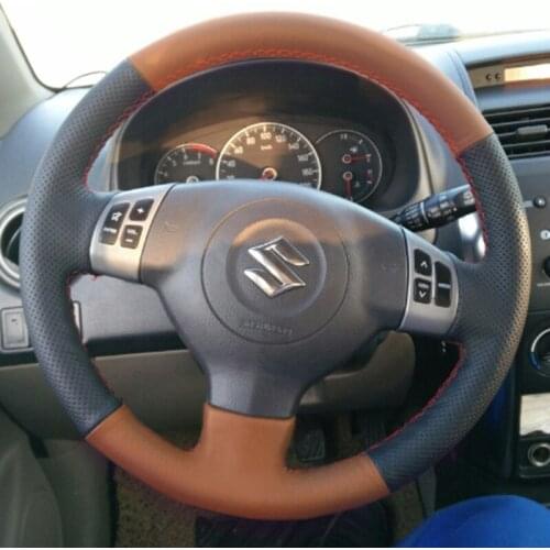 For Changan SUZUKI Tianyu sx4 Swift Zhixiang Yuexiang new alto DIY custom leather car interior steering wheel cover