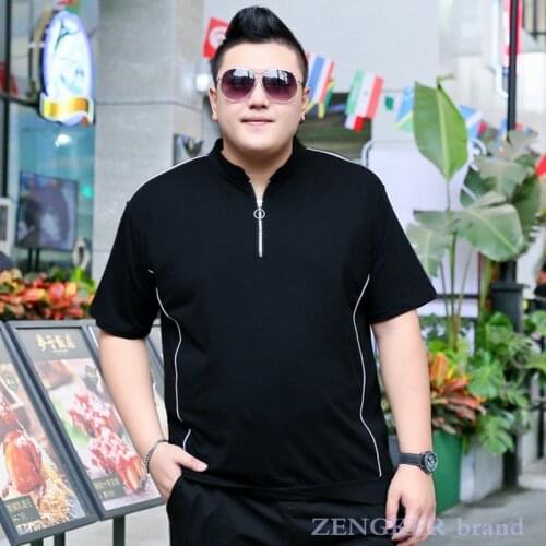 Summer collar mens summer plus size short-sleeved t-shirt oversized casual t-shirt boy bottoming shirt 6XL 7XL
