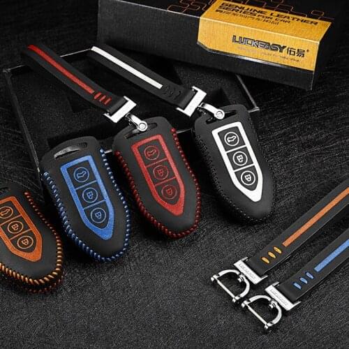 Luckeasy leather key cover for ZOTYE car key sleeve