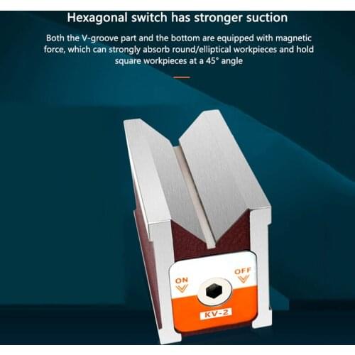 Magnetic Triangular Table KV-2 Right Angle Magnetic Base Laser Machine V Type Magnetic Block Wire Cutting Magnet 12K LK