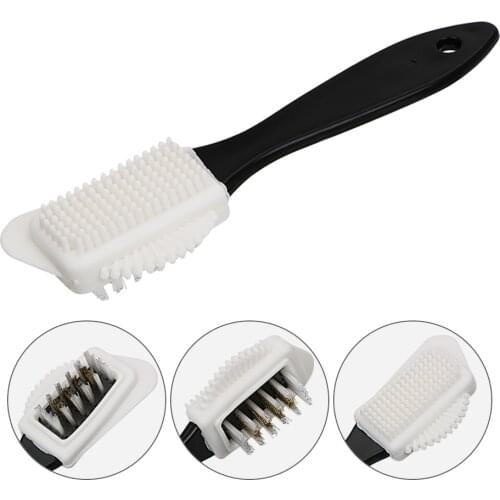 For Nubuck Suede Boot Shoes Multifunction 3 Sides Shoe Brush S Shape Cleaning Tool Silicone Copper Wire Shoes Brush