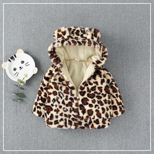 2018 new winter Girls Kids boys Leopard print plus velvet coat comfortable cute baby Clothes Children Clothing