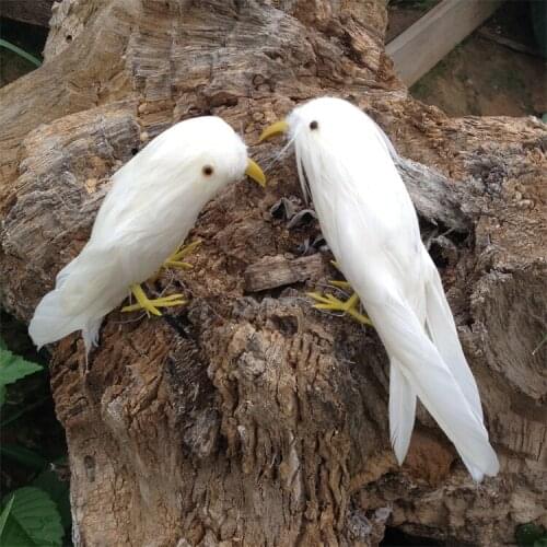 A pair of simulation cute Swallows model foam & furs small white Swallows toy gift about 12cm 0936