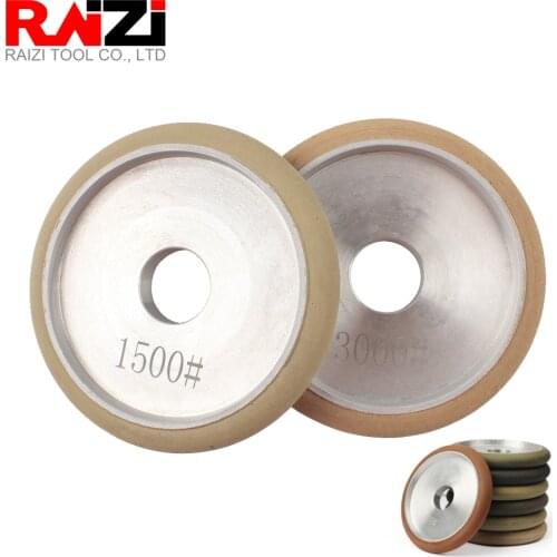 Raizi 7pcs/set 4 Inch Diamond Fluting Wheel for Granite Marble 12mm R6 Grit 50-3000 Stone Resin Wet Grooving & Grinding Tools