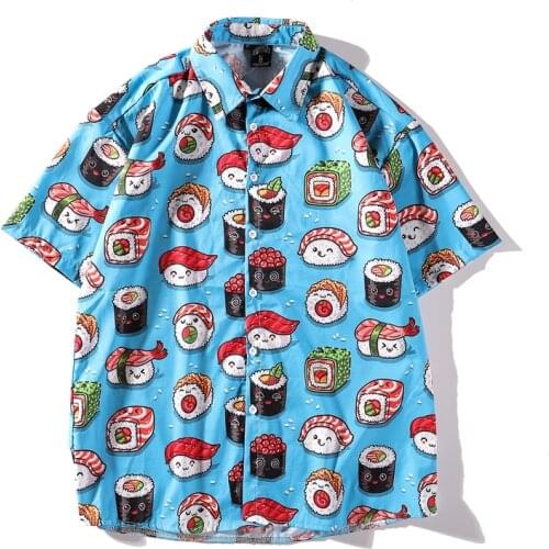 Kpop Graphic Print Short Sleeve Shirt Men Summer Floral Beach Casual Korean Clothes Hawaii Vacation Luxury Man Shirts Masculino