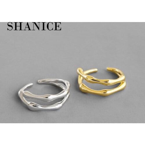 SHANICE 925 Sterling Silver Open Rings Versatile Classic Adjustable Bamboo Joint Ring Adjustable Forefinger Joints Little Finger
