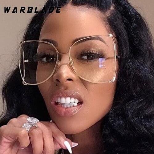Brand WarBLade Oversized Big Frame Square Sunglasses 2020 Special Brand Designer Clear Shade Glasses for Female Pearl Eyewear