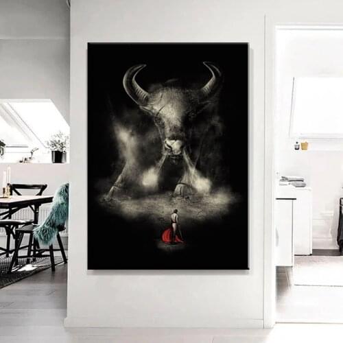Modern Bullfighting Festival Oil Painting Canvas Wall Art Posters Prints Wall Picture for Living Room Home Wall Cuadros Decor