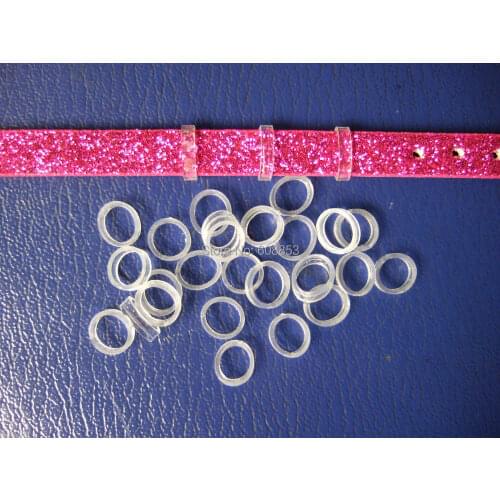 100Pcs Clear PVC Stopper Fit 8mm Slider Letter Charm Bracelet Wristband