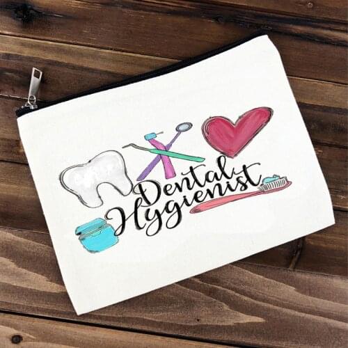 Dental Hygienist Make Up Cosmetic bag Gift Dental Teeth theme birthday graduation decoration present kid Dental toy Storage bag