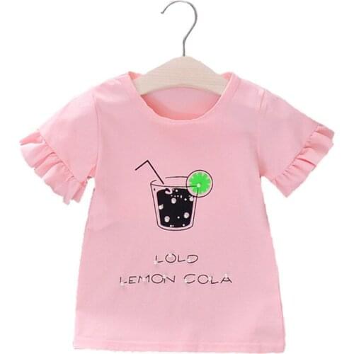 Summer Drink Design with Pear Newborn Girl Tops Cotton Baby Toddlers Cute Infant Outfits Fashion Girl Tees 5 Colors Kids Shorts