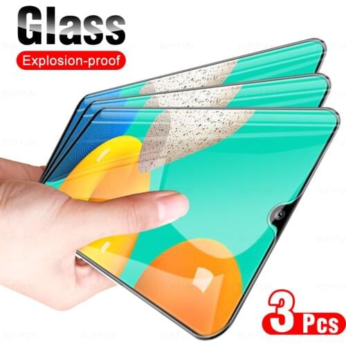 3Pcs Full Cover Protective Glass For Samsung Galaxy M32 Phone Screen Protector Glass Film For Sumsung Sansung M 32 32M 2021 6.4"