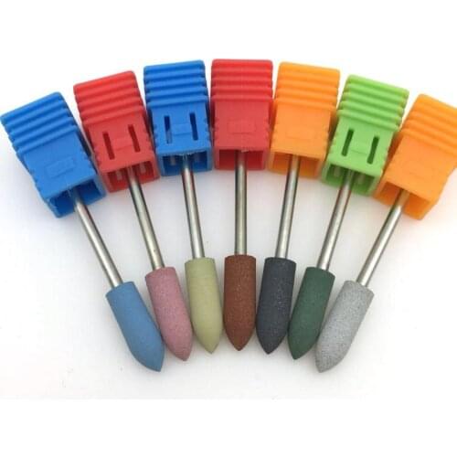 1PC Long Bullet Head Nail Drill Rubber Silicon Material Bits Nail Buffer Machine For Manicure Nail Art Accessories
