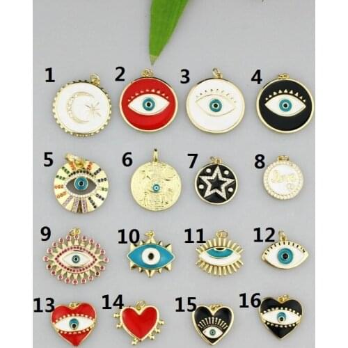 20mm 20pcs/lot Fashion enamel charm pendant,eye shape enamel plating pendant,handmade necklace/earring/bracelet cheap component