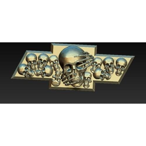 3D model relief STL for cnc router carving and engraving -skull
