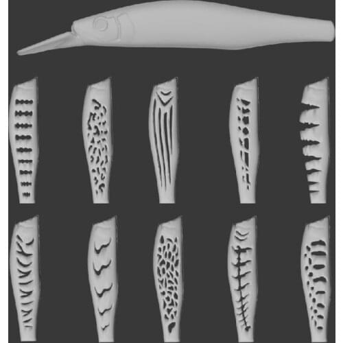 WLure Hard Plastic 3D Stencil for Bass Fishing Long Casting Heavy Weight Fishing Lure UPM629