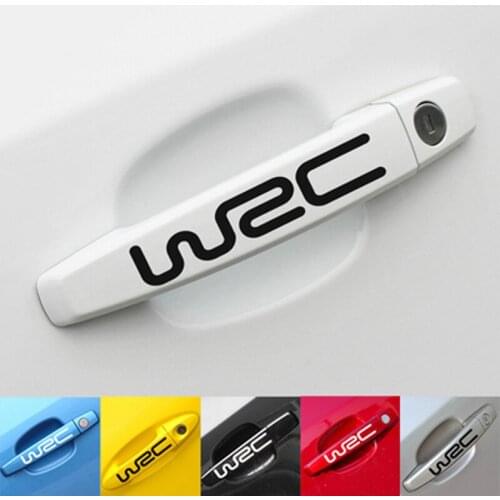 4 pcs / set world racing rally WRC modified car stickers customized reflective stickers door handles