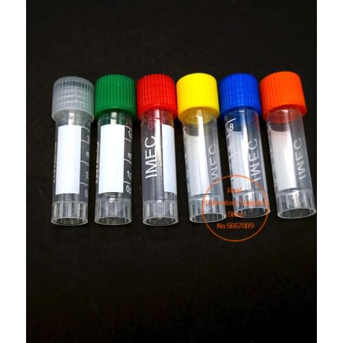 500pcs/lot 1.8ml Graduated Lab Using Plastic Sample Cryovial Freezing Tube with Silicone Gasket