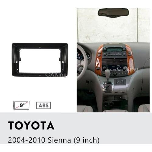 9 inch Car Fascia Panel for Toyota Sienna 2004-2010 Audio Frame GPS Navigation Facia Dash Mount Kit Face Plate Trim Bezel Cover