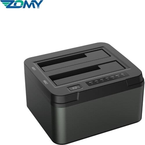 Docking Station USB 3.0 to SATA 2-Bay USB 3.0 HDD Adapter for 2.5 & 3.5 inch SATA SSD Cloner Support 2 x 8 TB SSD Duplicator