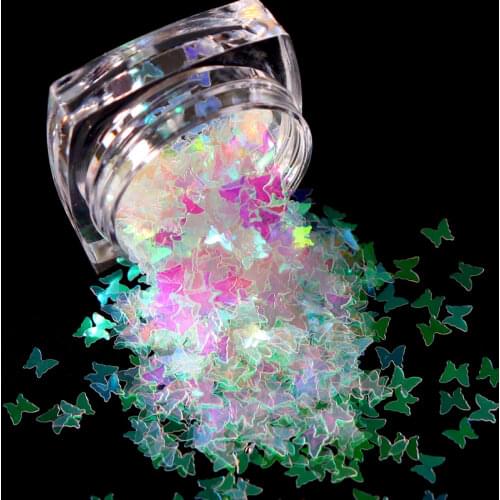 Transparent Nail Sequins Holographic Colorful Mix Star Round Heart Flake Mermaid Mirror Irregular Paillette DIY Nails Decoration