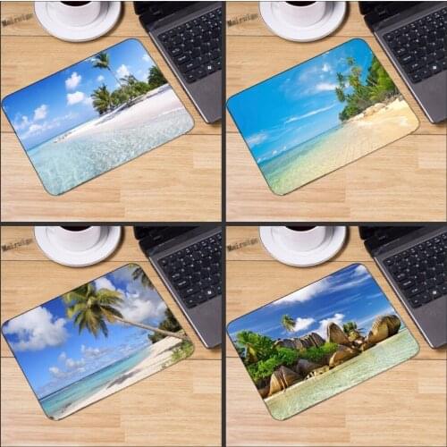 Mairuige Selling Sunshine Beach Coast Sea Palm Trees Mousepad,Custom Rectangle Size Is 220mm*180mm*2mm Table Mat Mouse Pad