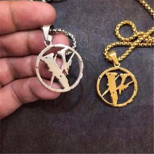 Fashion lightning joint necklace titanium steel does not fade men and women pendants wholesale jewelry