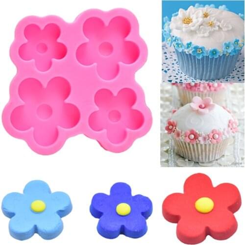Cartoons Little Flower Fondant Silicone Mold for DIY Pastry Cupcake Dessert Lace Cake Decoration Kitchen Accessories Baking Tool