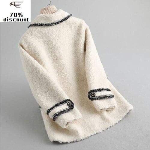 Real Fur Coat Female Sheep Shearling Fur Jacket Winter Coat Women Clothes 2020 Real Wool Coat Pink Korean Jackets MY4560