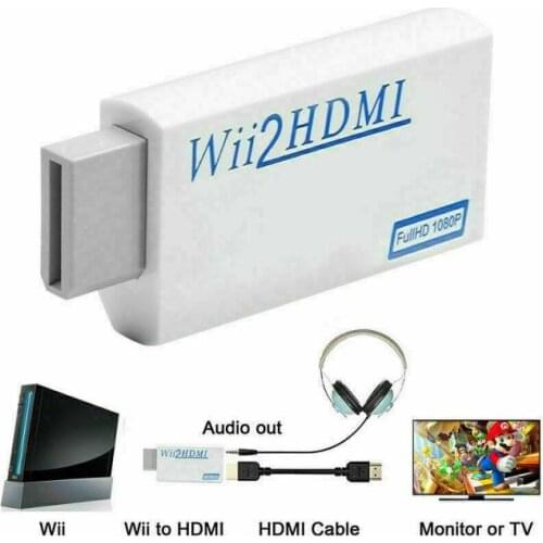 Full HD 1080P Wii To HDMI-compatible Converter Adapter Wii2HDMI Converter with 3.5mm Audio Output For PC HDTV Monitor Display