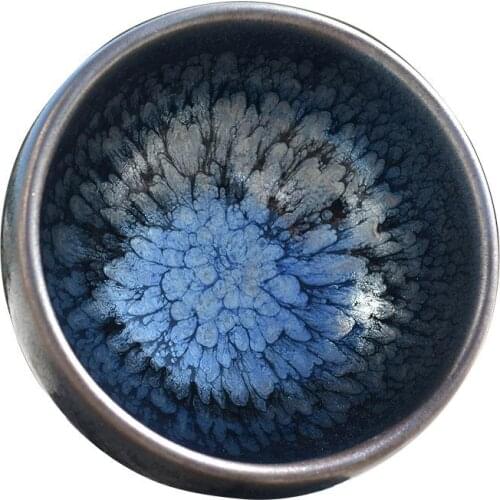 Blue Ceramic Tea Cup Hand Painted Floral Porcelain Drinkware Chinese Kung Fu Tea Cup Chinese Gift