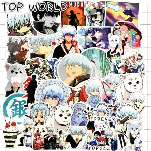 10/50pcs /pack Japan Anime Gintama Cartoon Stickers For Case Laptop Motorcycle Skateboard Luggage Children Toy Decal Sticker