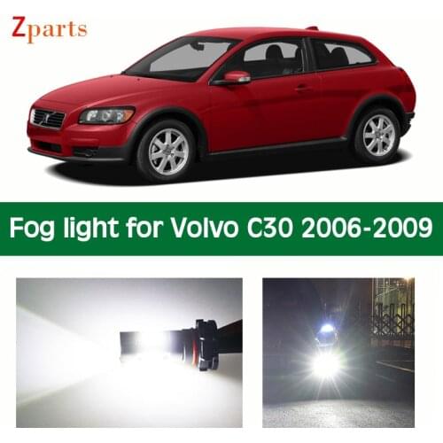 Car LED Fog Light For Volvo C30 2006- 2009 White Yellow Foglamp Bulb White Daytime Running Lights 12V 6000K Accessories