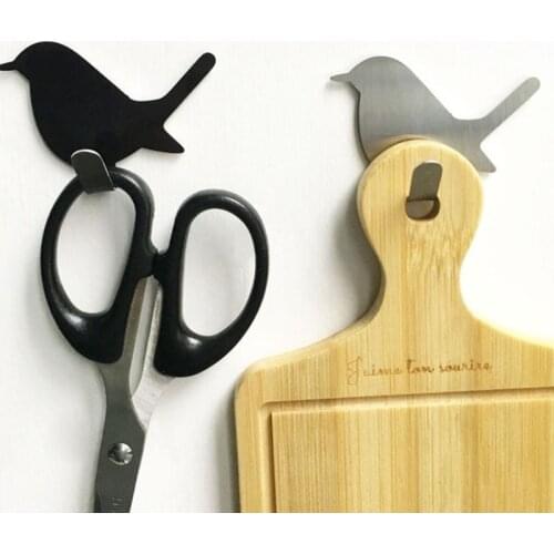 2Pcs Kitchen Wall Door Metal Hooks Key Hanger Cat Tail Shaped Decorative Holder Clothes Storage Rack Tool Stainless Steel Home