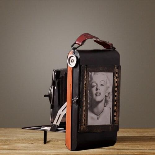 Vintage camera model decoration props handmade retro iron art craft reminisced old camera Photography props